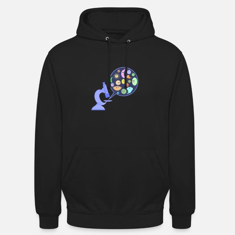 Germes au microscope - Sweat-shirt à capuche unisexe - noir