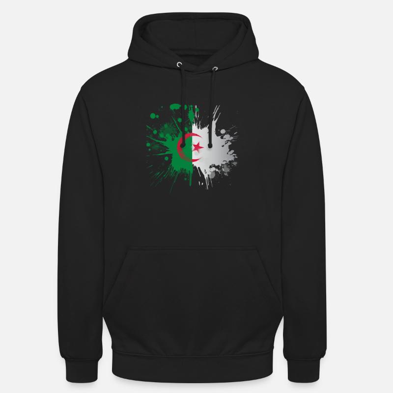 Algerien Flagge Splashed Effekt - Unisex Hoodie - Schwarz