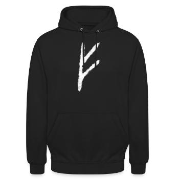 Runes Fehu - Sweat-shirt à capuche unisexe - noir - Devant - Alina (178cm) & Michal (187cm)