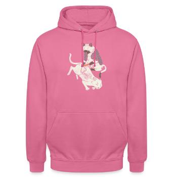 Tättowierer Irezumi Katzen Liebhaber Geschenk Tig - Unisex Hoodie - Pink - Vorne - Alina (178cm) & Michal (187cm)