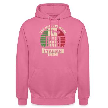Cadeau pour le père italien Italie Papa Gebu - Sweat-shirt à capuche unisexe - rose - Devant - Alina (178cm) & Michal (187cm)