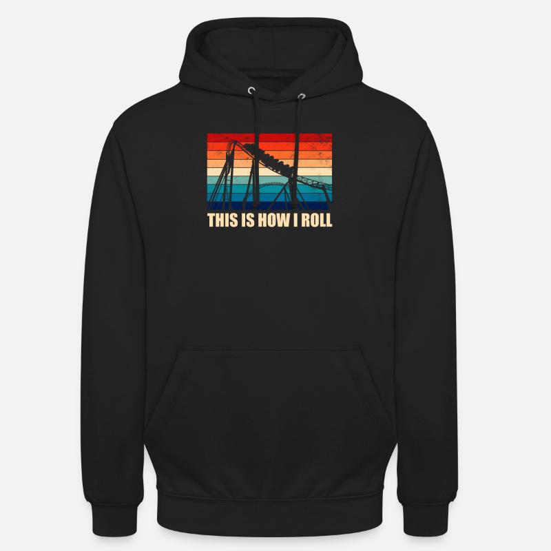 Achterbahn Roller Coaster Freizeitpark Rollercoast - Unisex Hoodie - Schwarz