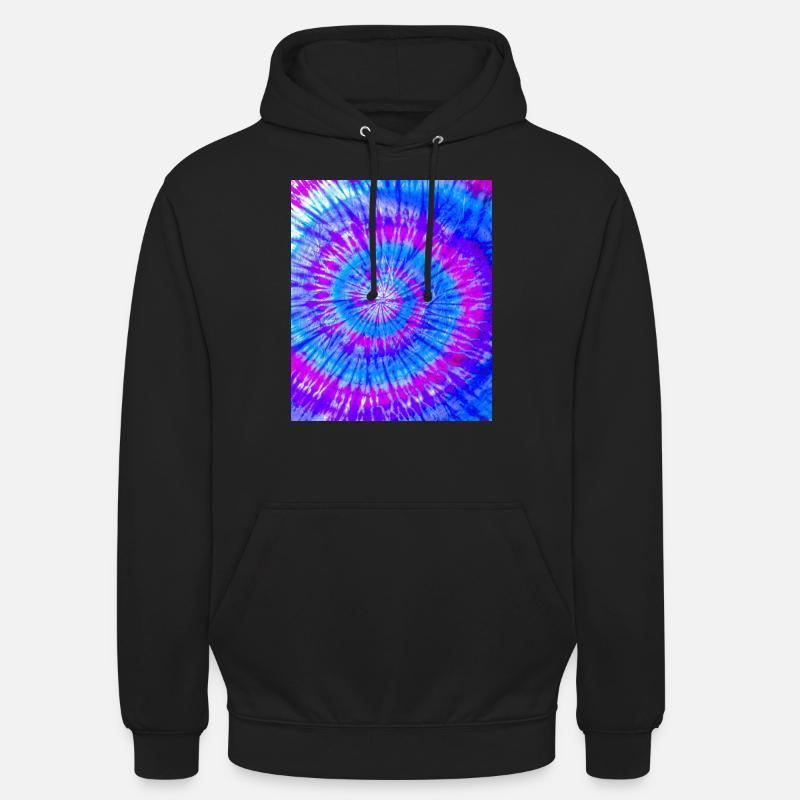 Motif abstrait coloré Batik Violet Bleu - Sweat-shirt à capuche unisexe - noir