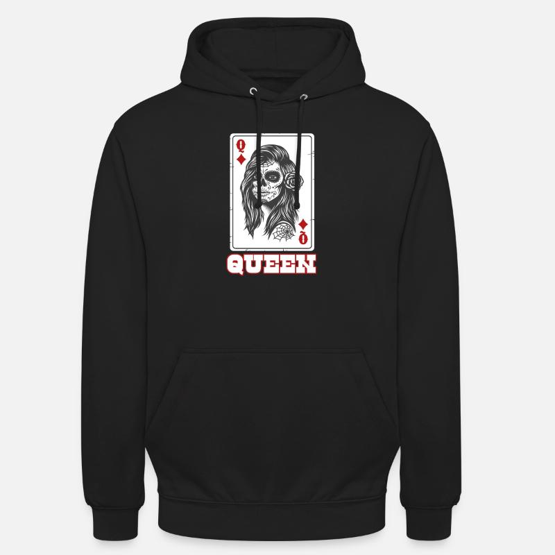 Queen Card Caro - Sweat-shirt à capuche unisexe - noir