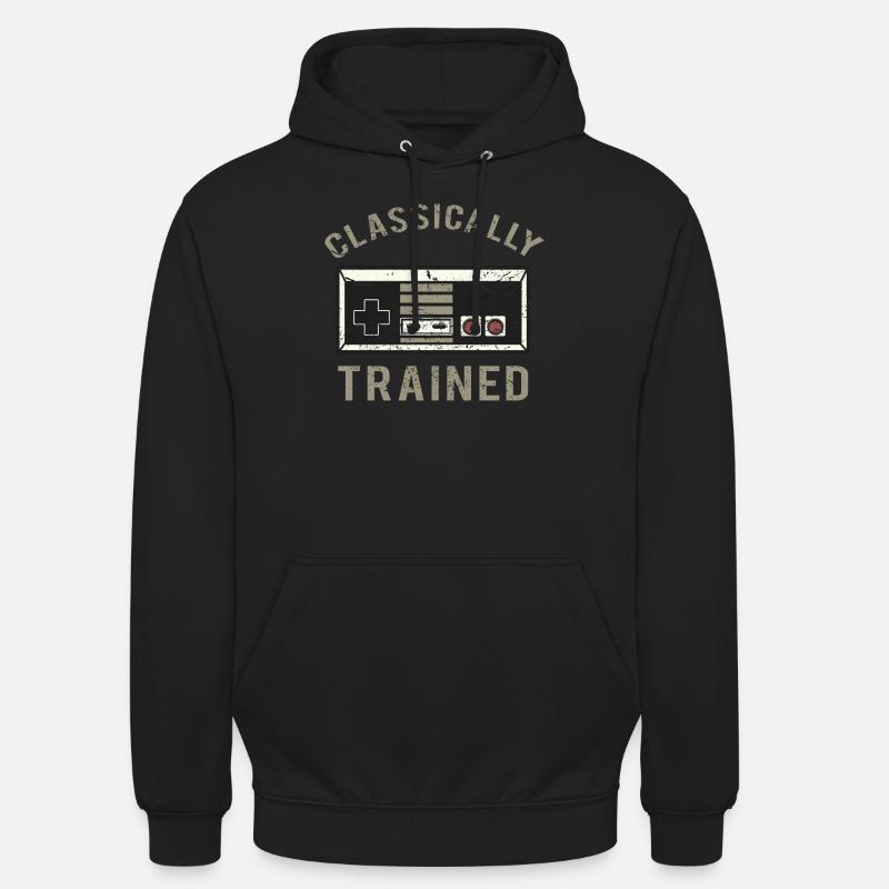 Klassisch ausgebildeter Retrogaming-Videospieler - Unisex Hoodie - Schwarz