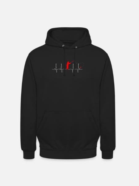 Fiskeri Heartbeat Gave Fisherman Fishing Lover Gif - Hættetrøje unisex - sort