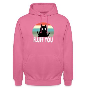 kot fluff you katze cat - Unisex Hoodie - Pink - Vorne - Alina (178cm) & Michal (187cm)