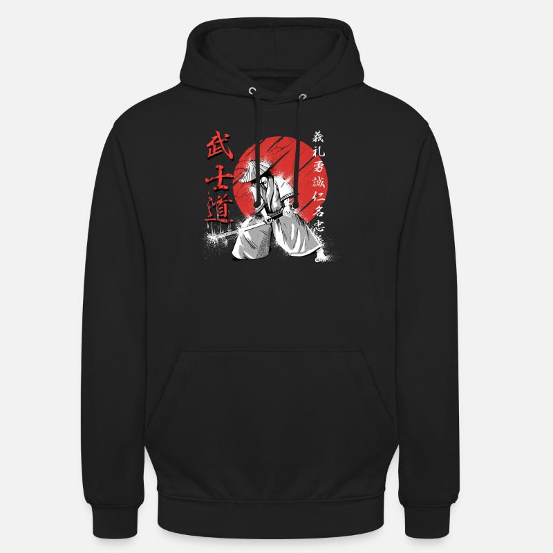 Samurai Bushido-Code Kanji-Krieger - Unisex Hoodie - Schwarz