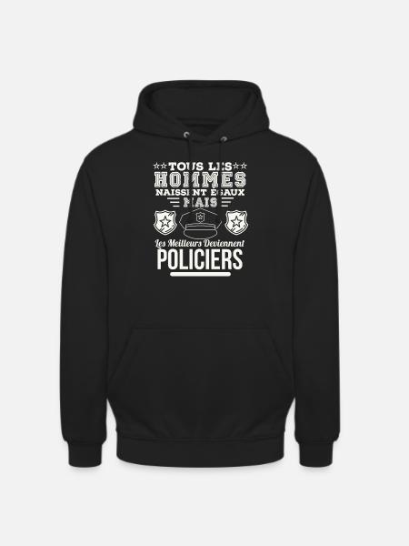 Policiers - Sweat-shirt à capuche unisexe - noir