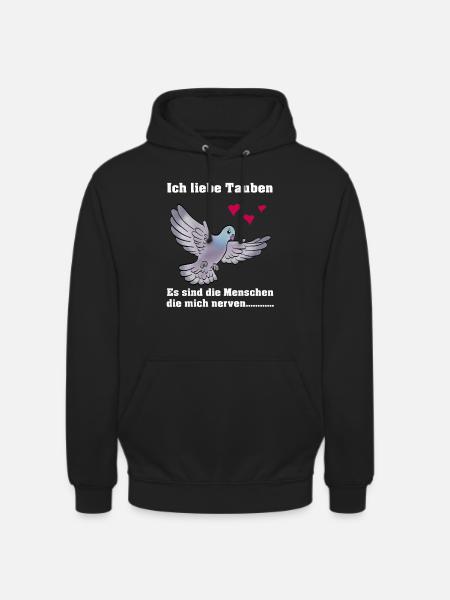 Ich liebe Tauben - Unisex Hoodie - Schwarz