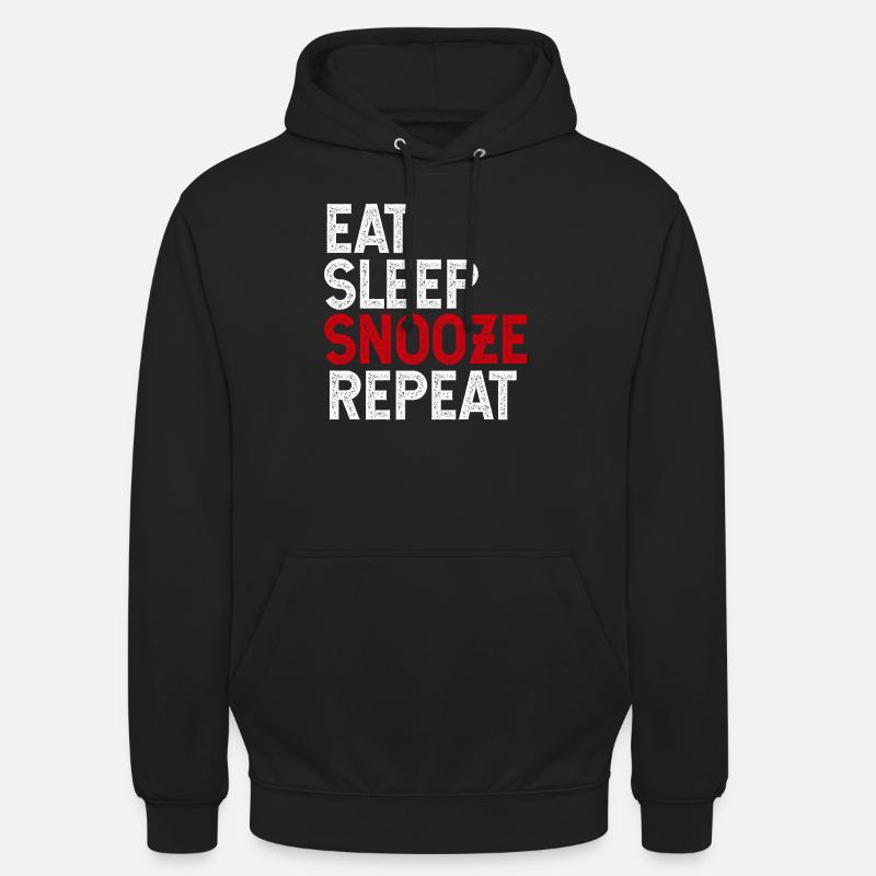 Eat Sleep Snooze Repeat - Sweat-shirt à capuche unisexe - noir