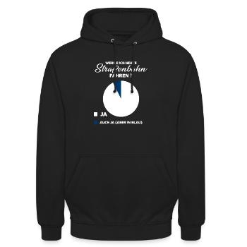 Straßenbahn Spruch Geschenk - Unisex Hoodie - Schwarz - Vorne - Alina (178cm) & Michal (187cm)