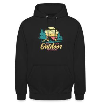 Outdoor - Unisex Hoodie - Schwarz - Vorne - Alina (178cm) & Michal (187cm)