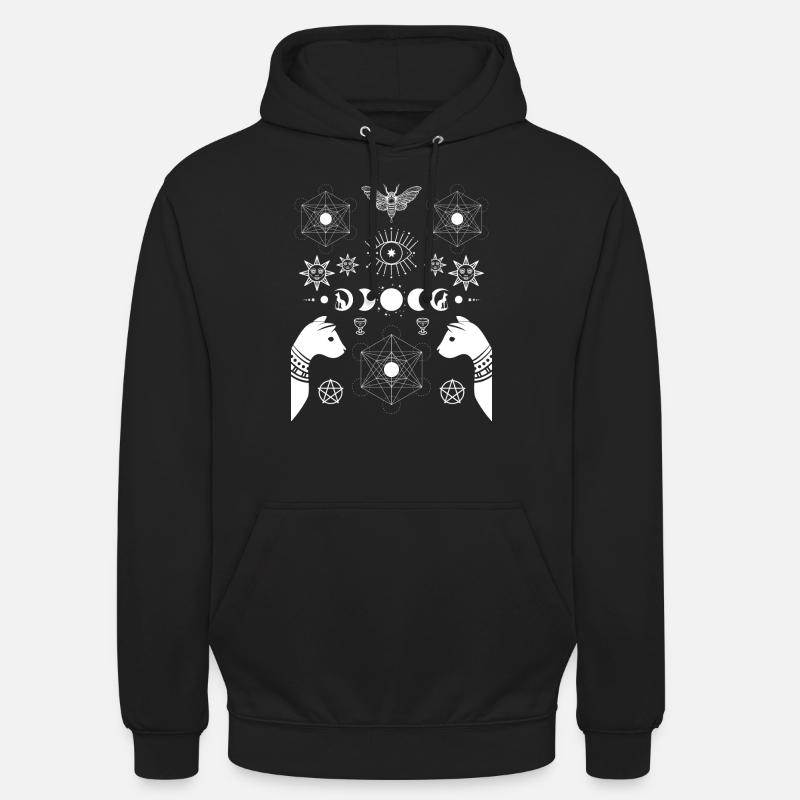 Cat Luna Moth Moon Phases Dark Academia Esthétique - Sweat-shirt à capuche unisexe - noir