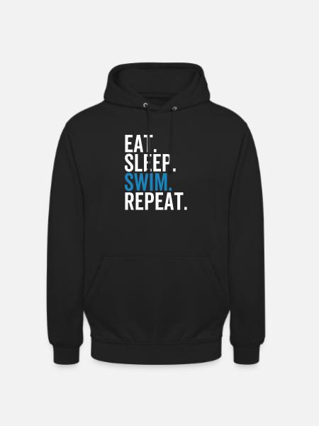 Eat Sleep Swim Repeat - Unisex Hoodie - black