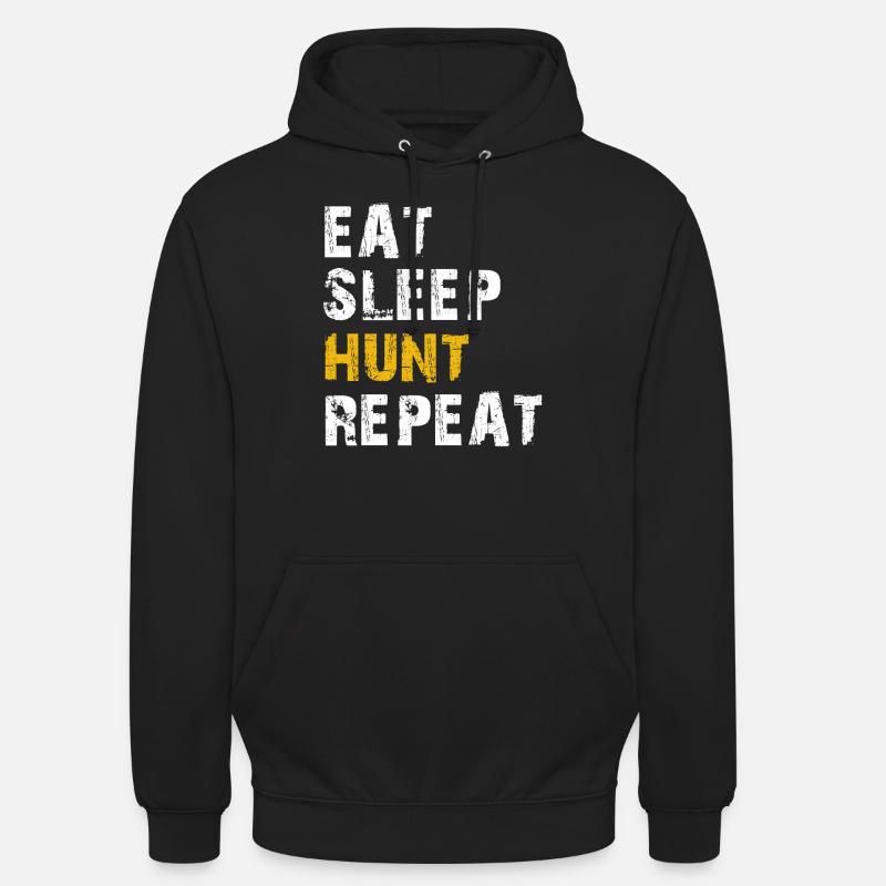eat sleep hunt repeat - Unisex Hoodie - black