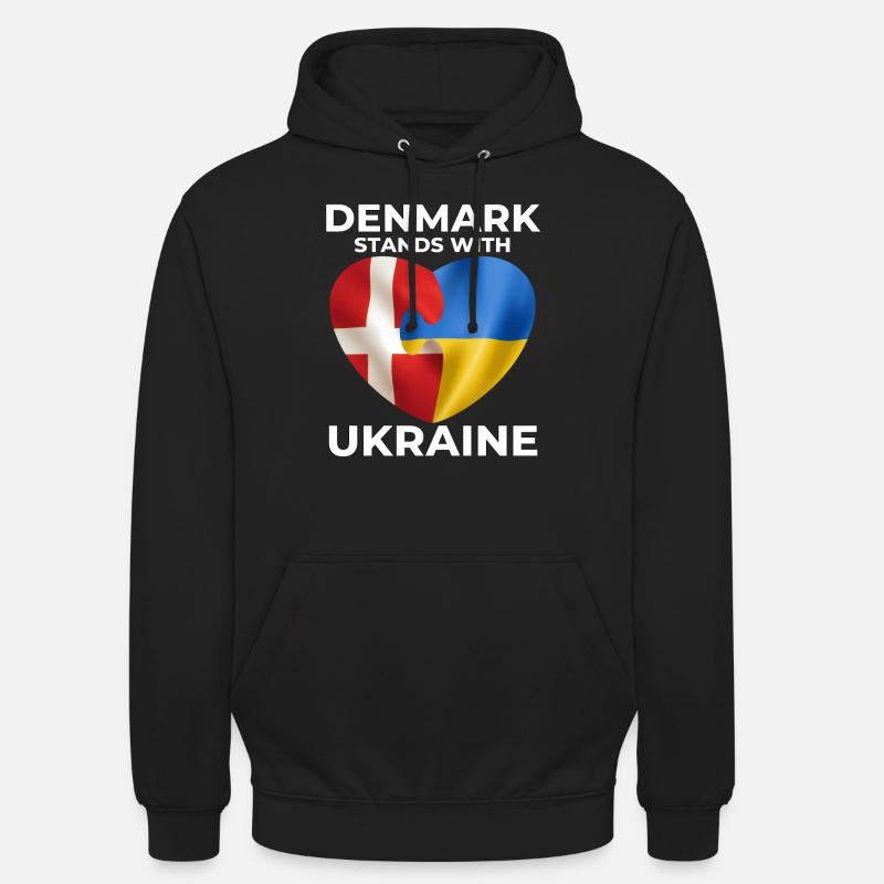 Le Danemark soutient l’Ukraine - Sweat-shirt à capuche unisexe - noir