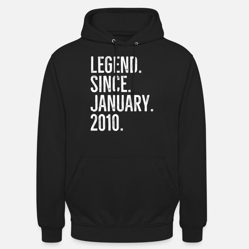 Légende depuis janvier 2010 - Sweat-shirt à capuche unisexe - noir