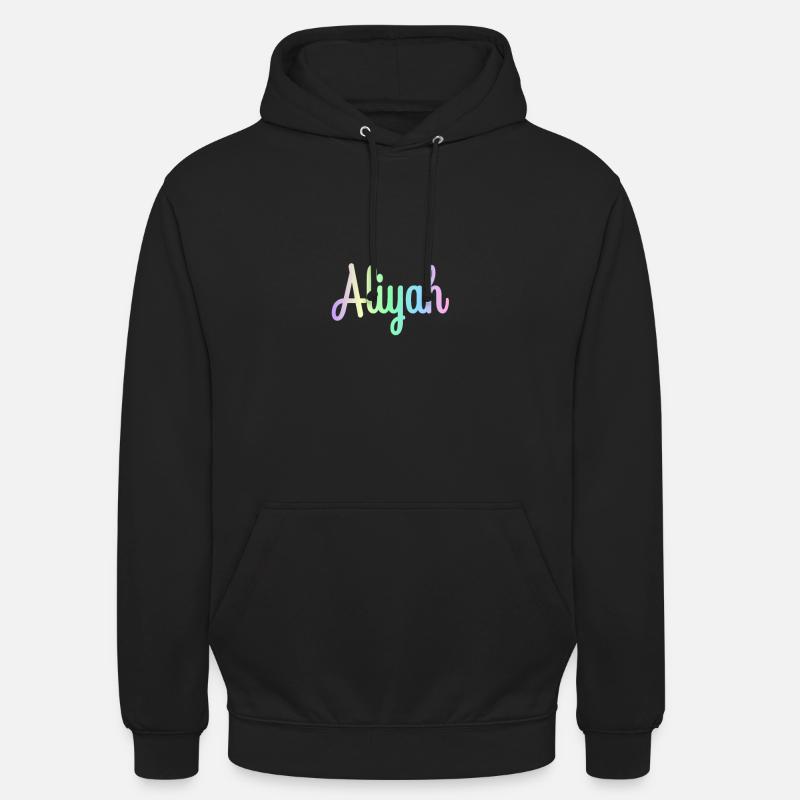 ALIYAH Rainbow Minimalist Cursive - Unisex Hoodie - black