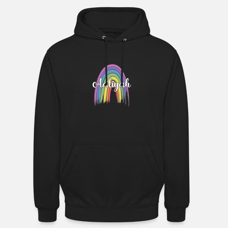 AALIYAH Rainbow Cursive - Unisex Hoodie - black