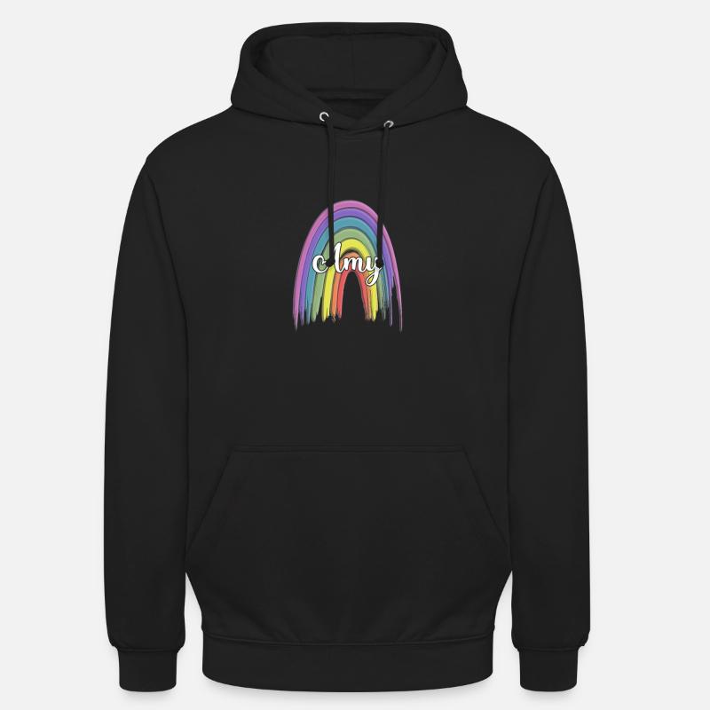 ADALYN Rainbow Cursive - Sweat-shirt à capuche unisexe - noir