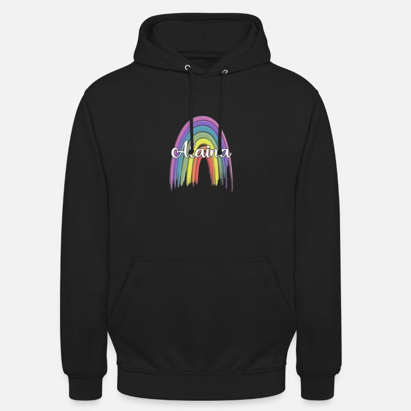 ALAINA Rainbow Cursive - Unisex Hoodie - black