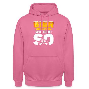 Bier brauen Bierbrauer Bierliebhaber - Unisex Hoodie - Pink - Vorne - Alina (178cm) & Michal (187cm)