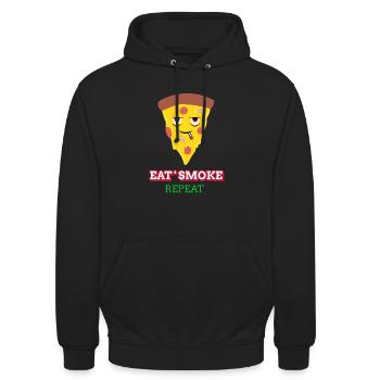 Rauch essen Wiederholung - Unisex Hoodie - Schwarz - Vorne - Alina (178cm) & Michal (187cm)