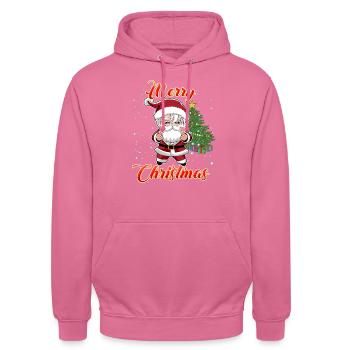 Süße Santa K Pop Stil Teen Mädchen Weihnachten - Unisex Hoodie - Pink - Vorne - Alina (178cm) & Michal (187cm)