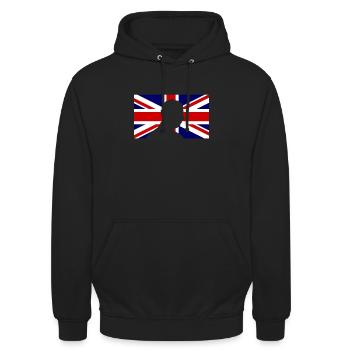 König der britischen Königsfamilie Karl III. Lang lebe es - Unisex Hoodie - Schwarz - Vorne - Alina (178cm) & Michal (187cm)