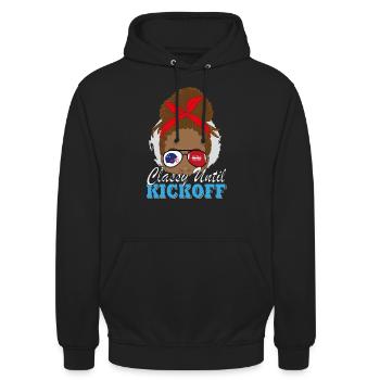 African American Football Mom classy jusqu’au coup d’envoi - Sweat-shirt à capuche unisexe - noir - Devant - Alina (178cm) & Michal (187cm)