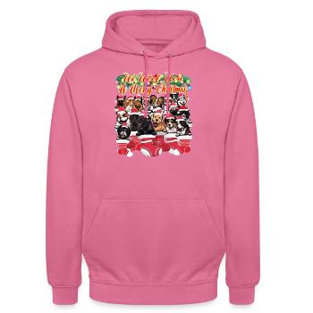 Funny Dog Christmas Pun - Süße Hunde Dekoration - Unisex Hoodie - Pink - Vorne - Alina (178cm) & Michal (187cm)