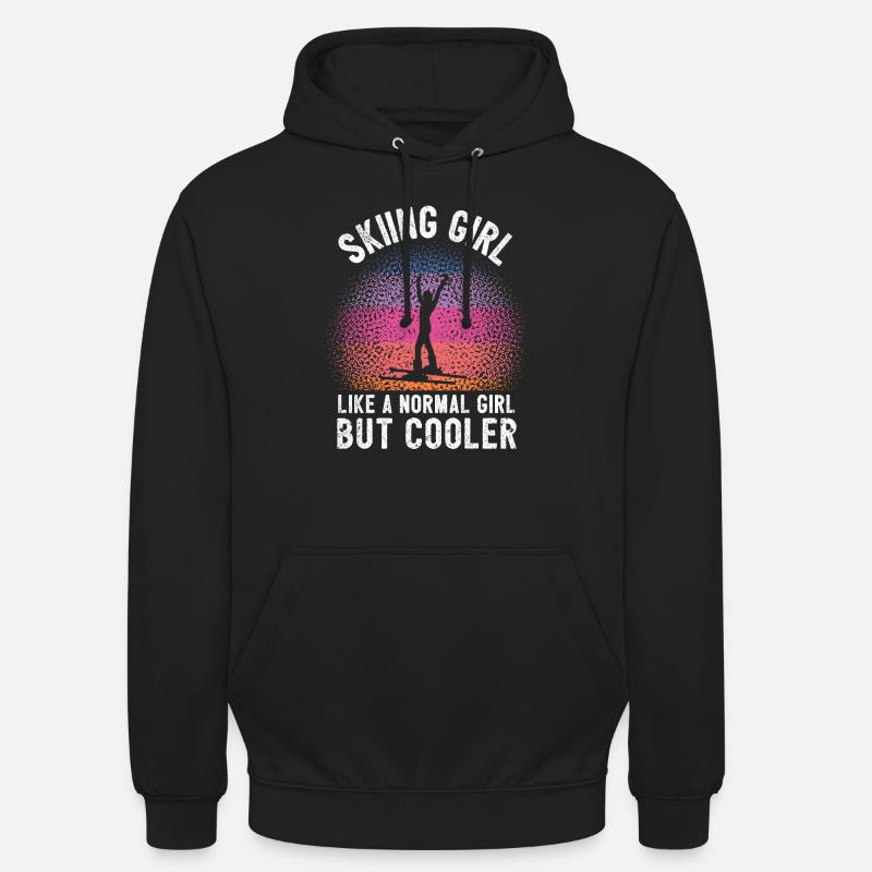 Skipiger Skipiger Sjov Vintersport - Hættetrøje unisex - sort