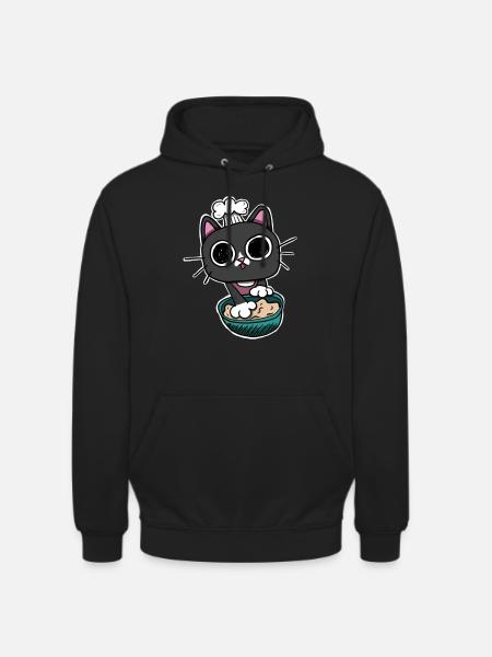 Kitty making Biscuits Cat Black - Unisex Hoodie - black