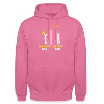 Funny Weightlifting Father Workout Fitness Gym Lif - Unisex Hoodie - pink - Front - Alina (178cm) & Michal (187cm)