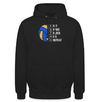 Volleyball Player Volleyball Lover Girls Mom Coach - Unisex Hoodie - Schwarz - Vorne - Alina (178cm) & Michal (187cm)