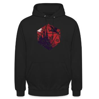 RPG-RPG-Tabletop-Rollenspiele Gamer-Rollenspiel - Unisex Hoodie - Schwarz - Vorne - Alina (178cm) & Michal (187cm)