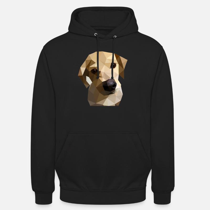 Low Poly Labrador Dog - Bluza z kapturem typu unisex - czarny