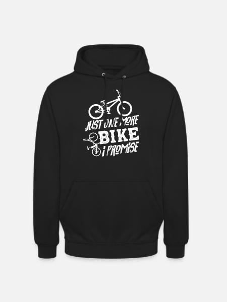 Just One More Bike I Promise Biking Cycling - Unisex Hoodie - black