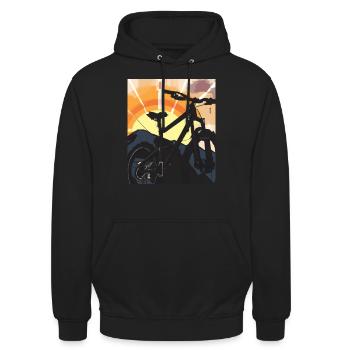 VTT peint - Sweat-shirt à capuche unisexe - noir - Devant - Alina (178cm) & Michal (187cm)