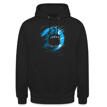 Shark attacking - Unisex Hoodie - black - Front - Alina (178cm) & Michal (187cm)