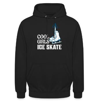 Cool Filles Patinage Artistique Patineuse Patinoire - Sweat-shirt à capuche unisexe - noir - Devant - Alina (178cm) & Michal (187cm)