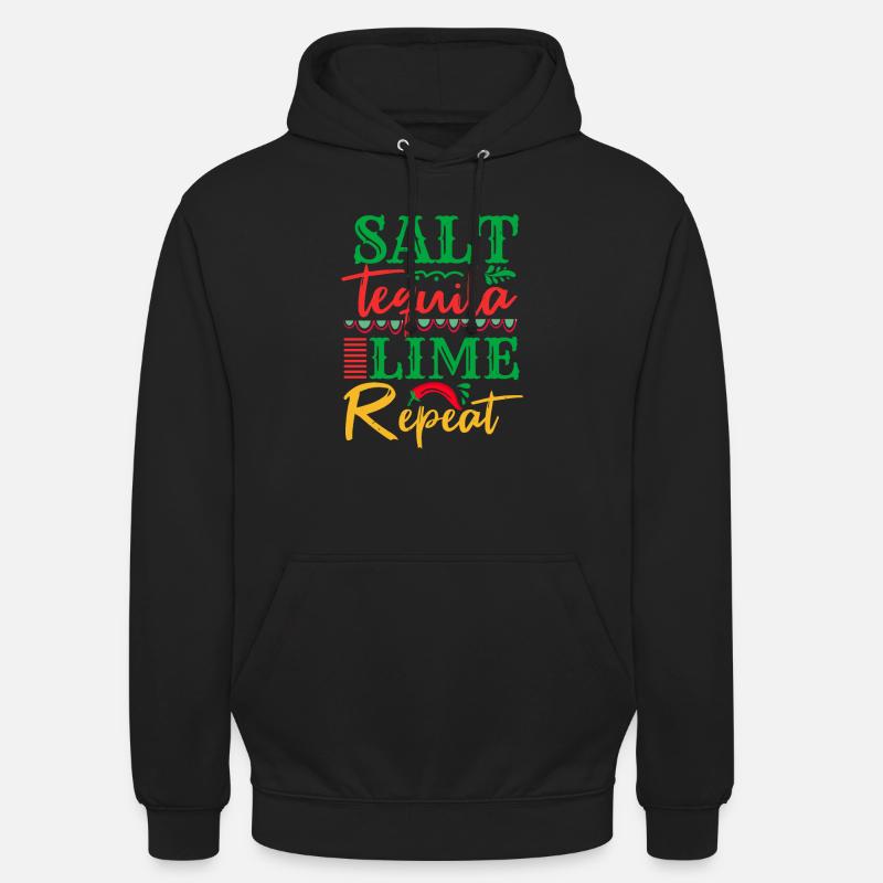 SEL TEQUILA LIME RÉPÉTER - Sweat-shirt à capuche unisexe - noir