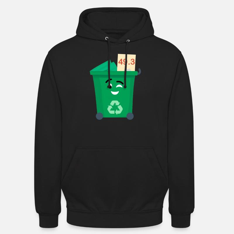 49.3 - Sweat-shirt à capuche unisexe - noir