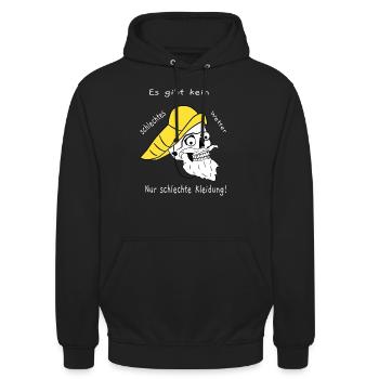 Totenkopf | schlechtes Wetter - Unisex Hoodie - Schwarz - Vorne - Alina (178cm) & Michal (187cm)