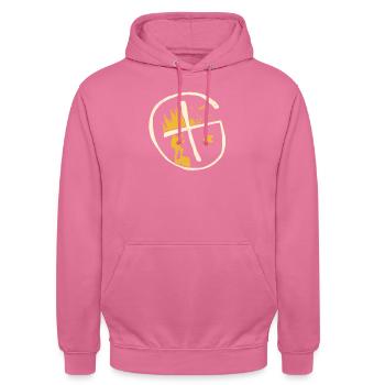 Geocaching Geocache Wandern Draußen Jagen Geocache - Unisex Hoodie - Pink - Vorne - Alina (178cm) & Michal (187cm)