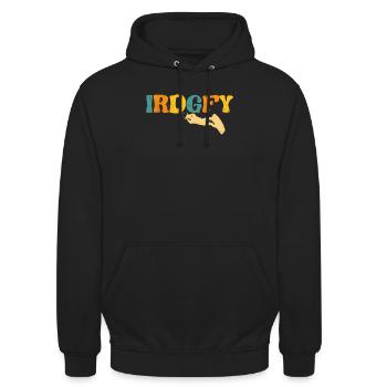 IRDGFY I Ride Goofy Wakesurf Snowboard Wakeboard - Unisex Hoodie - Schwarz - Vorne - Alina (178cm) & Michal (187cm)