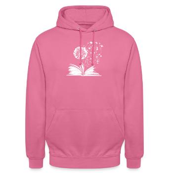 Butterfly Flower Books Librarian Bibliophiles - Sweat-shirt à capuche unisexe - rose - Devant - Alina (178cm) & Michal (187cm)