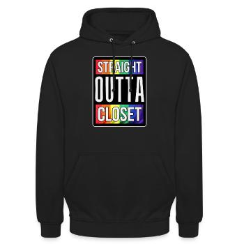 Einfach aus dem Schrank während der Pride Week - Unisex Hoodie - Schwarz - Vorne - Alina (178cm) & Michal (187cm)