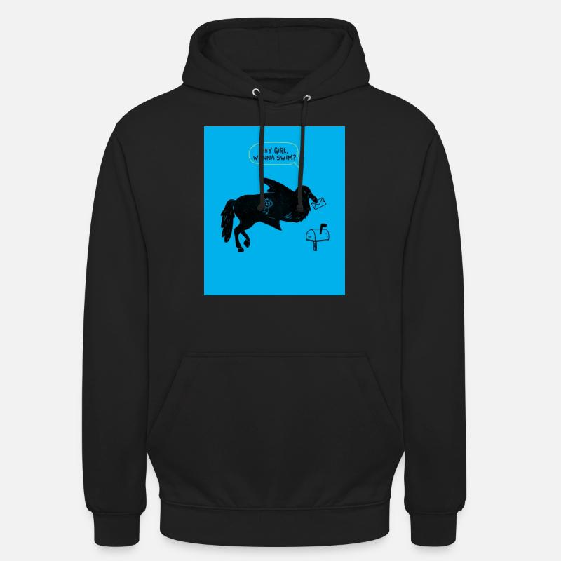 HEY MÄDCHEN, WILLST DU SCHWIMMEN? - Unisex Hoodie - Schwarz